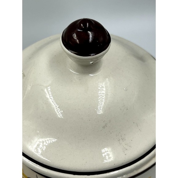 Vintage Ceramic MCM Set of 4 Canisters. Cream Brown and Yellow - Picture 8 of 14